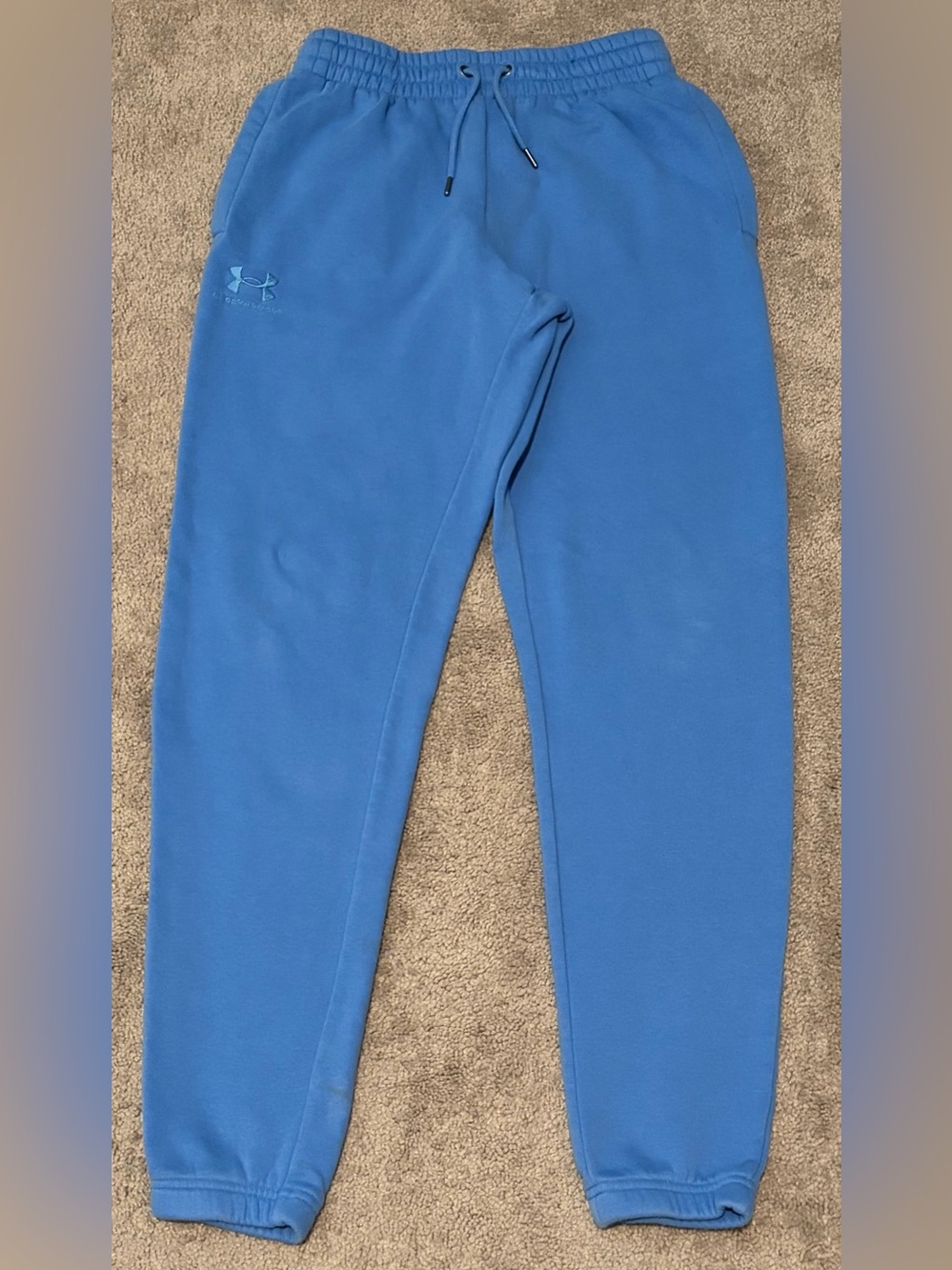 Under Armour Joggers Mens Size Small Blue Fleece Drawstring Gym Workout Training